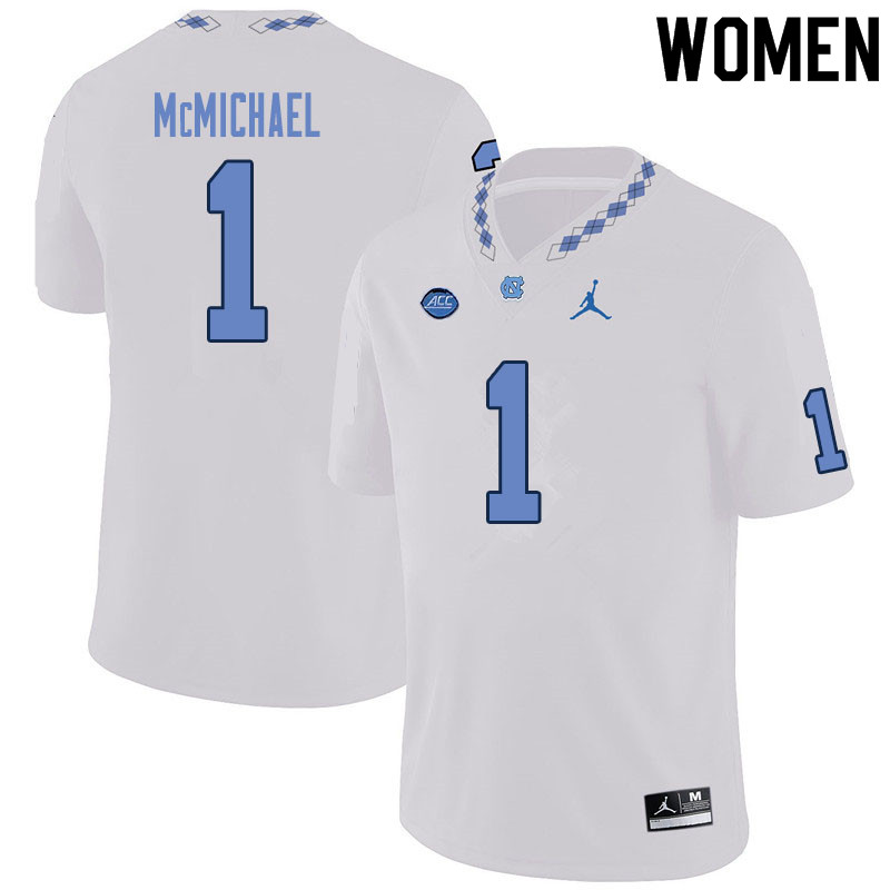 Women #1 Kyler McMichael North Carolina Tar Heels College Football Jerseys Sale-White